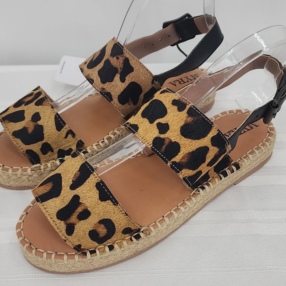 MYRA BAG‎ Isotope Espadrille Hair-On Leopard Print Western Sandals 8 & 9 NWT